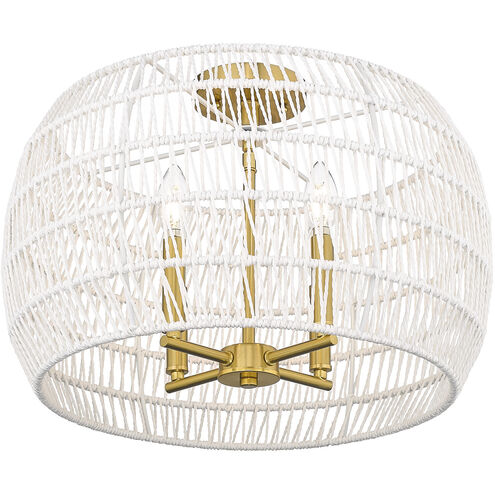 Ellie 4 Light 19 inch Modern Brushed Gold Semi-Flush Ceiling Light